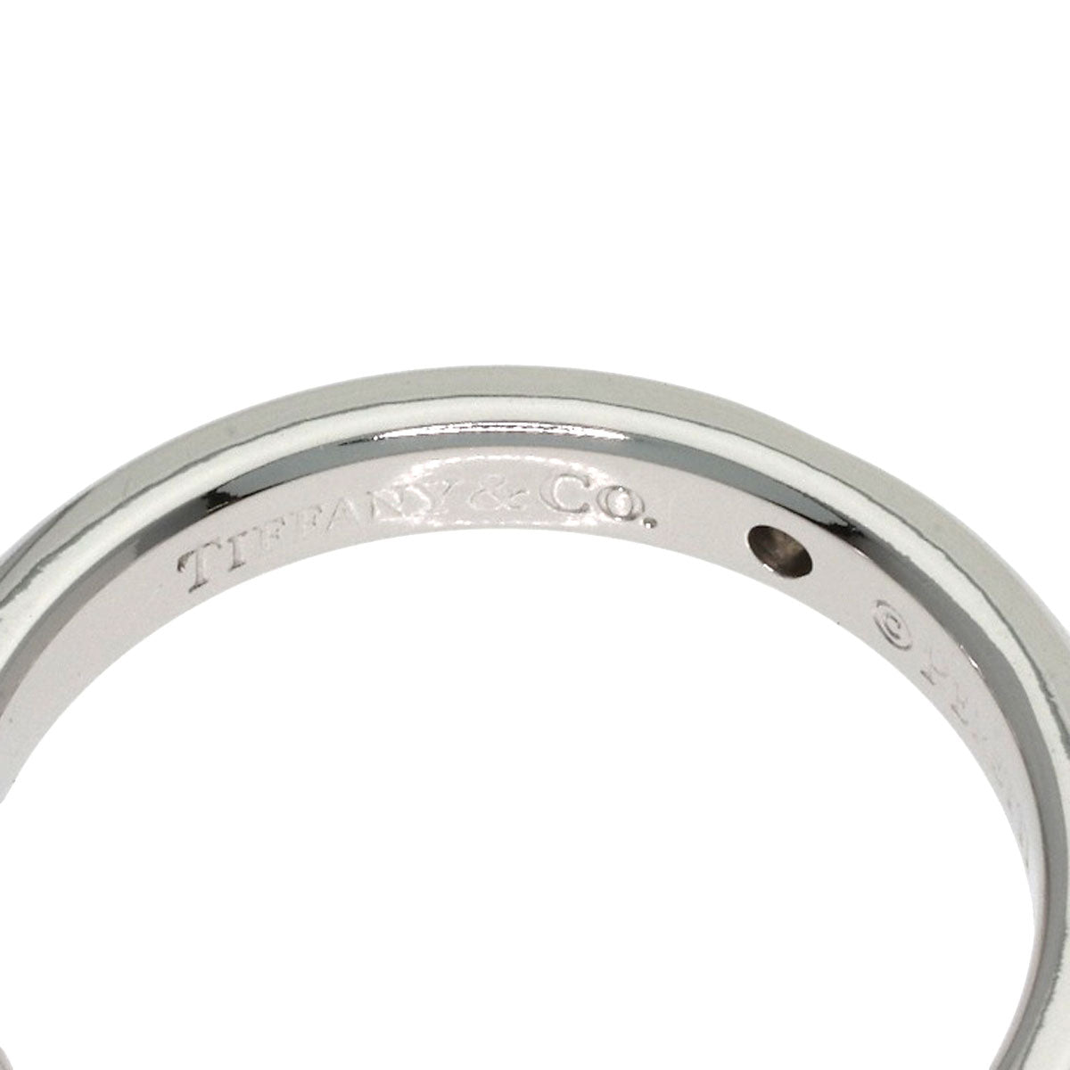 TIFFANY&Co. Curved Band 1P Diamond Ring Platinum PT950 Ladies [Used]