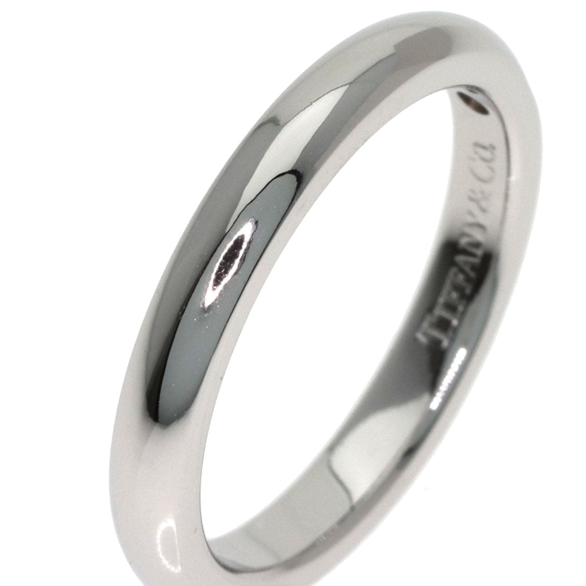 TIFFANY&Co. Curved Band 1P Diamond Ring Platinum PT950 Ladies [Used]