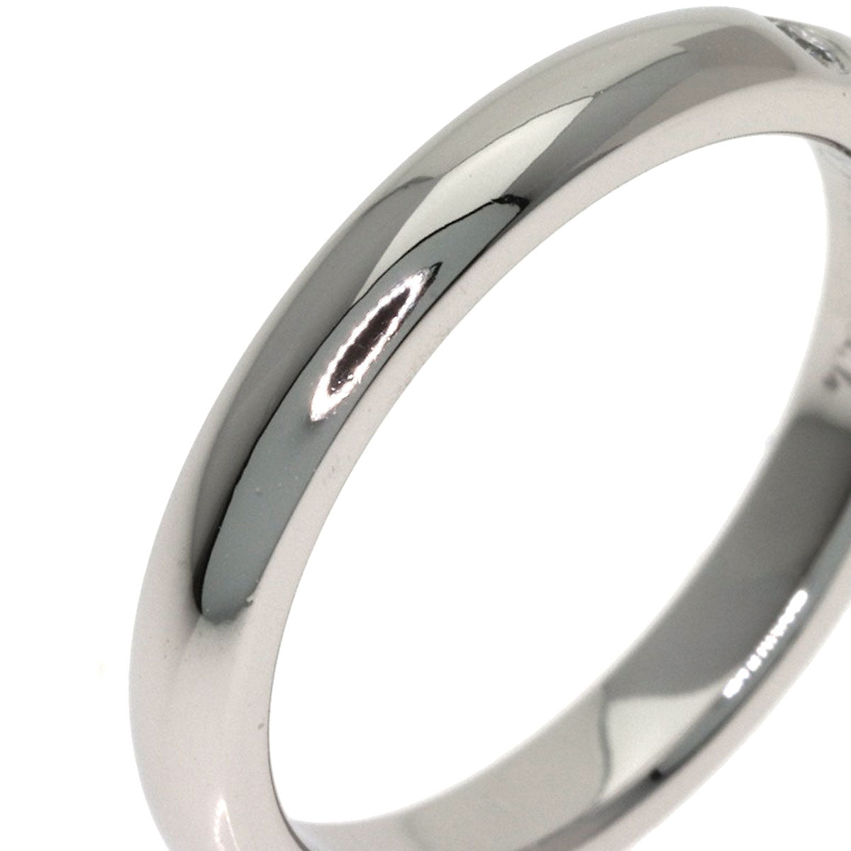 TIFFANY&Co. Curved Band 1P Diamond Ring Platinum PT950 Ladies [Used]