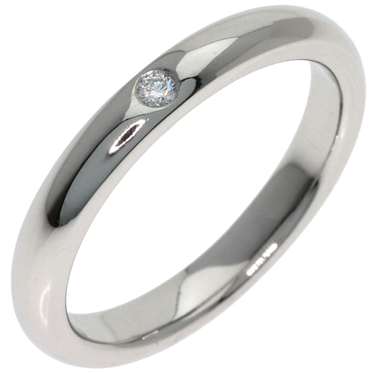 TIFFANY&Co. Stacking band 1P Diamond Ring Platinum PT950 Ladies [Used]