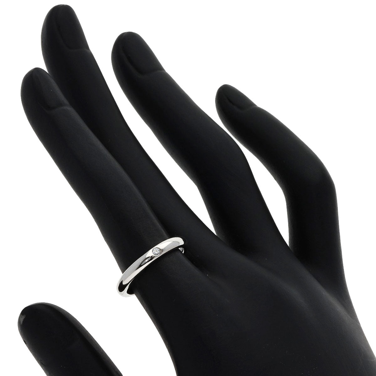 TIFFANY&Co. Stacking band 1P Diamond Ring Platinum PT950 Ladies [Used]