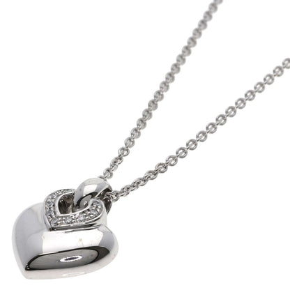 BVLGARI Doppio Cuore Diamond Necklace K18 White Gold Ladies [Used]