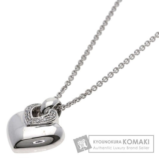 BVLGARI Doppio Cuore Diamond Necklace K18 White Gold Ladies [Used]