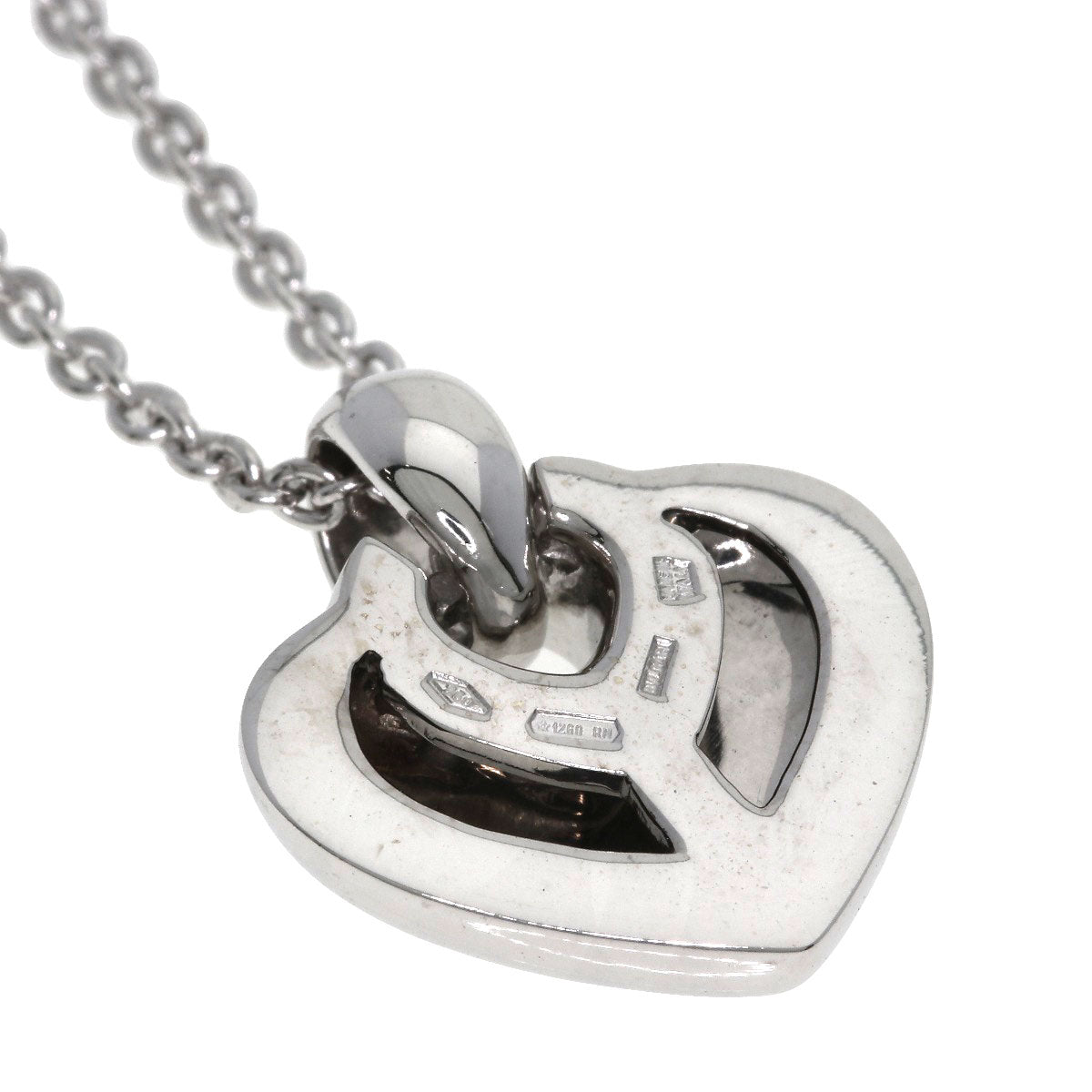 BVLGARI Doppio Cuore Diamond Necklace K18 White Gold Ladies [Used]