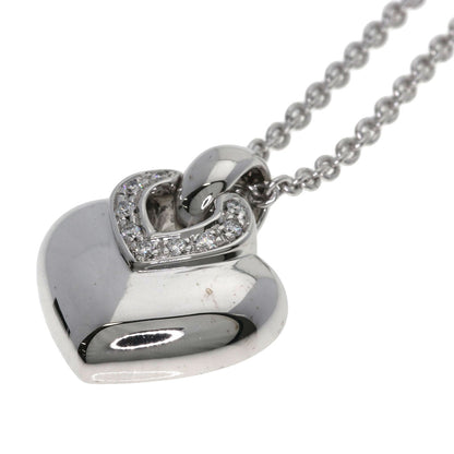 BVLGARI Doppio Cuore Diamond Necklace K18 White Gold Ladies [Used]