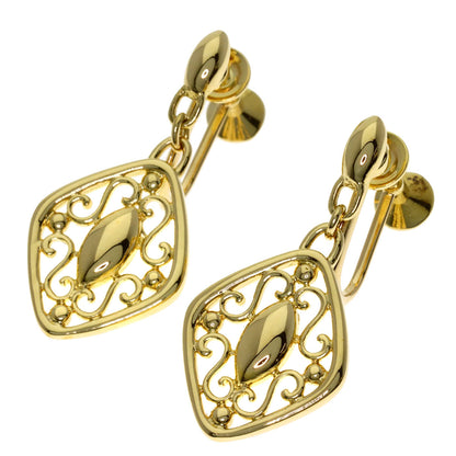 MIKIMOTO Openwork motif Earring K18 Yellow Gold Ladies [Used]