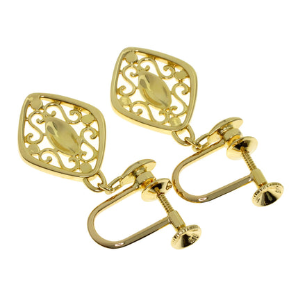 MIKIMOTO Openwork motif Earring K18 Yellow Gold Ladies [Used]