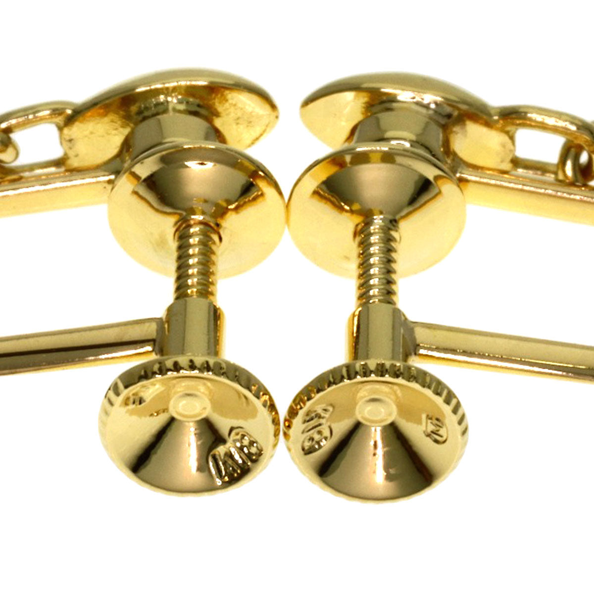 MIKIMOTO Openwork motif Earring K18 Yellow Gold Ladies [Used]