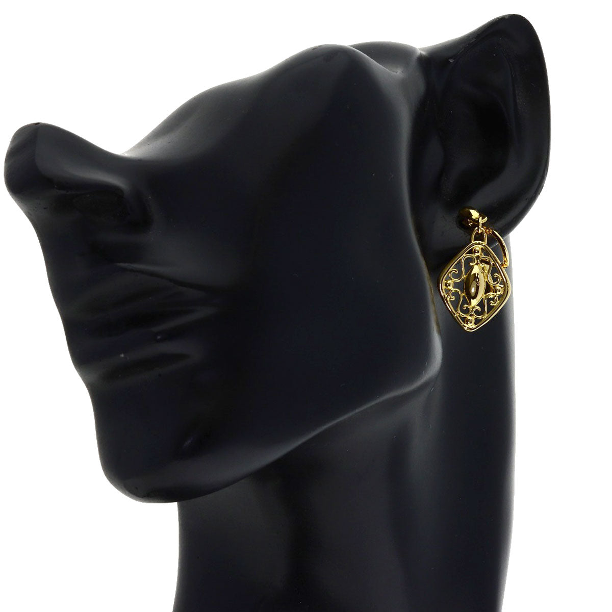 MIKIMOTO Openwork motif Earring K18 Yellow Gold Ladies [Used]