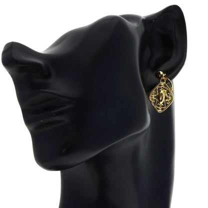 MIKIMOTO Openwork motif Earring K18 Yellow Gold Ladies [Used]