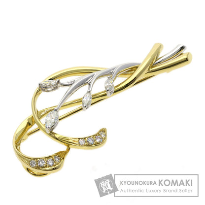 Ponte Vecchio Diamond Brooch K18 Yellow Gold PT900Ladies [Used]