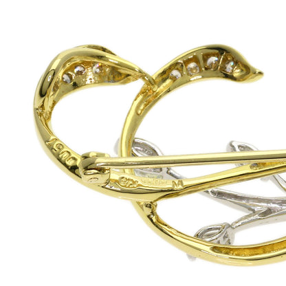 Ponte Vecchio Diamond Brooch K18 Yellow Gold PT900Ladies [Used]