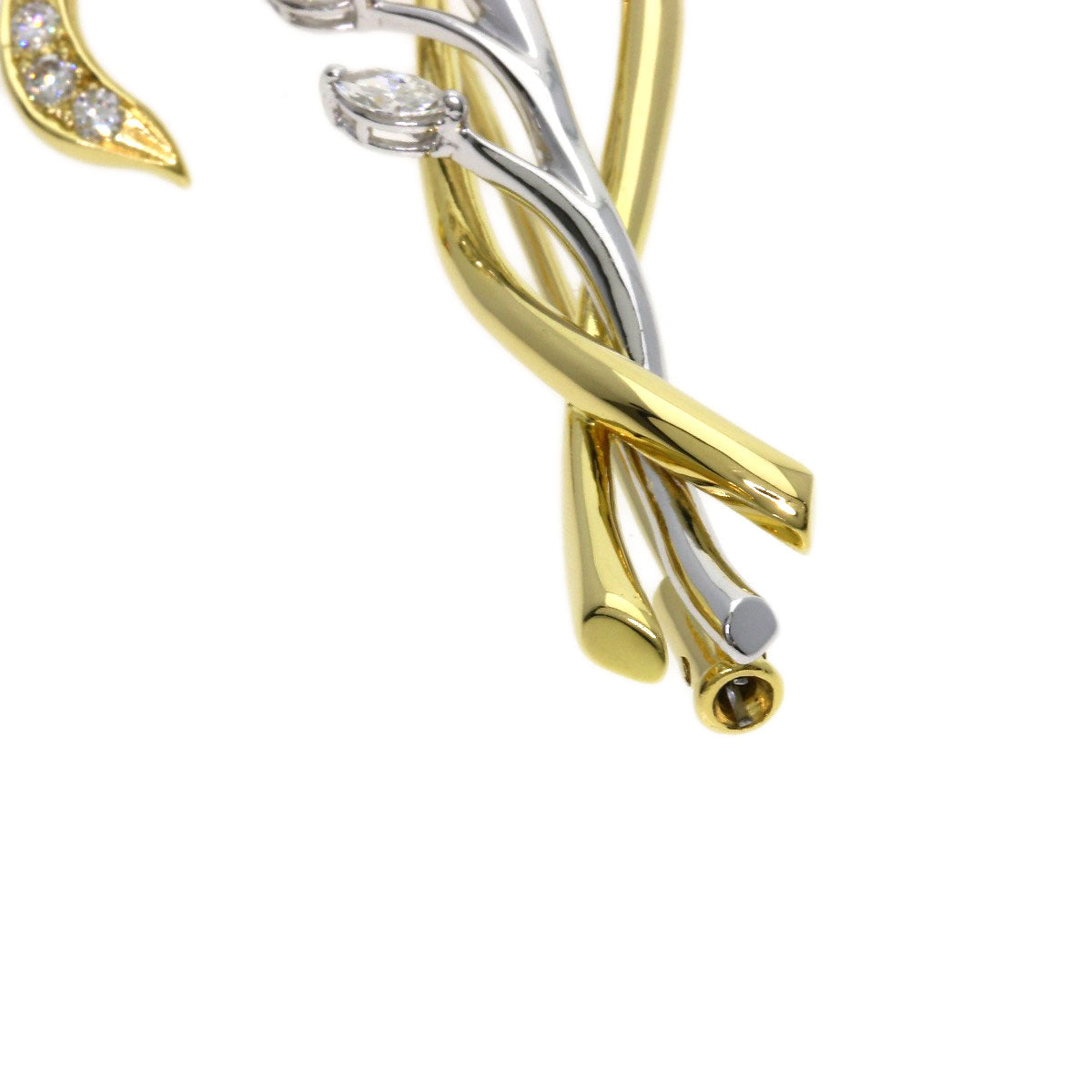 Ponte Vecchio Diamond Brooch K18 Yellow Gold PT900Ladies [Used]