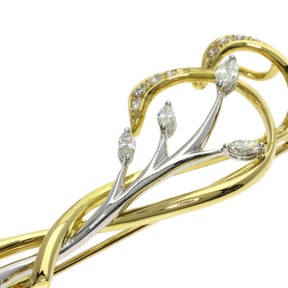 Ponte Vecchio Diamond Brooch K18 Yellow Gold PT900Ladies [Used]