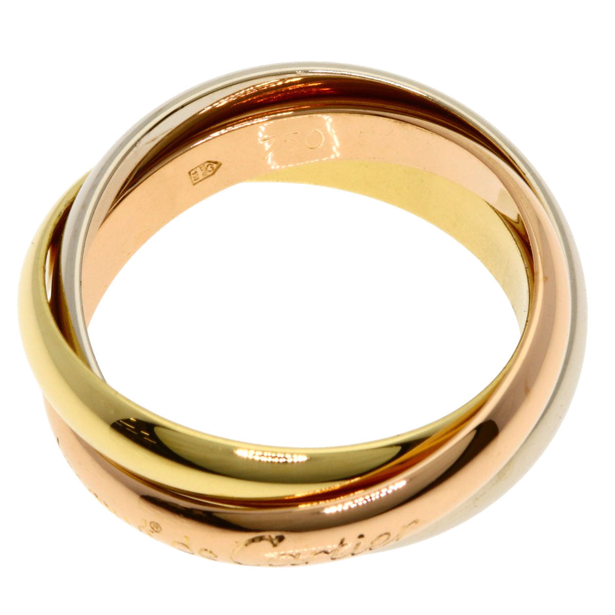 CARTIER Trinity MM #55 Ring K18 Yellow Gold 18K Pink GoldLadies [Used]