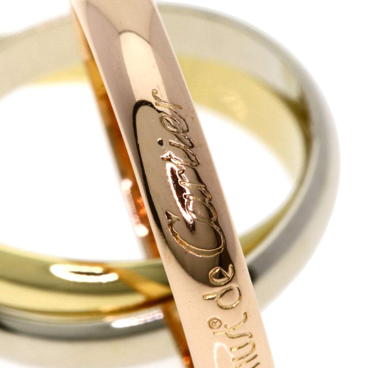 CARTIER Trinity MM #55 Ring K18 Yellow Gold 18K Pink GoldLadies [Used]