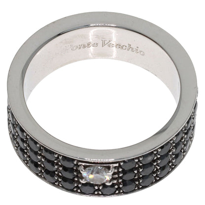 Ponte Vecchio Black　Diamond 1P Diamond Ring K18 White Gold Ladies [Used]