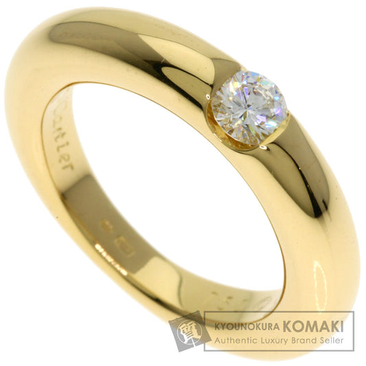 CARTIER Ellipse 1P Diamond #51 Ring K18 Yellow Gold Ladies [Used]