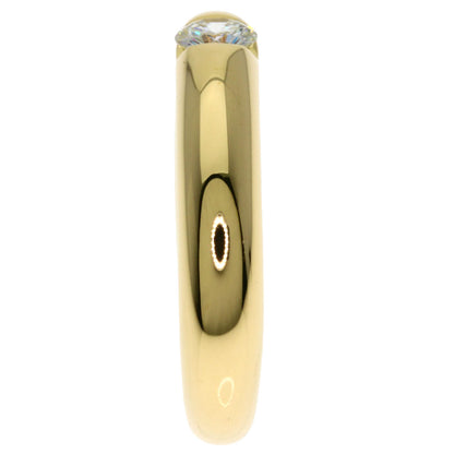 CARTIER Ellipse 1P Diamond #51 Ring K18 Yellow Gold Ladies [Used]