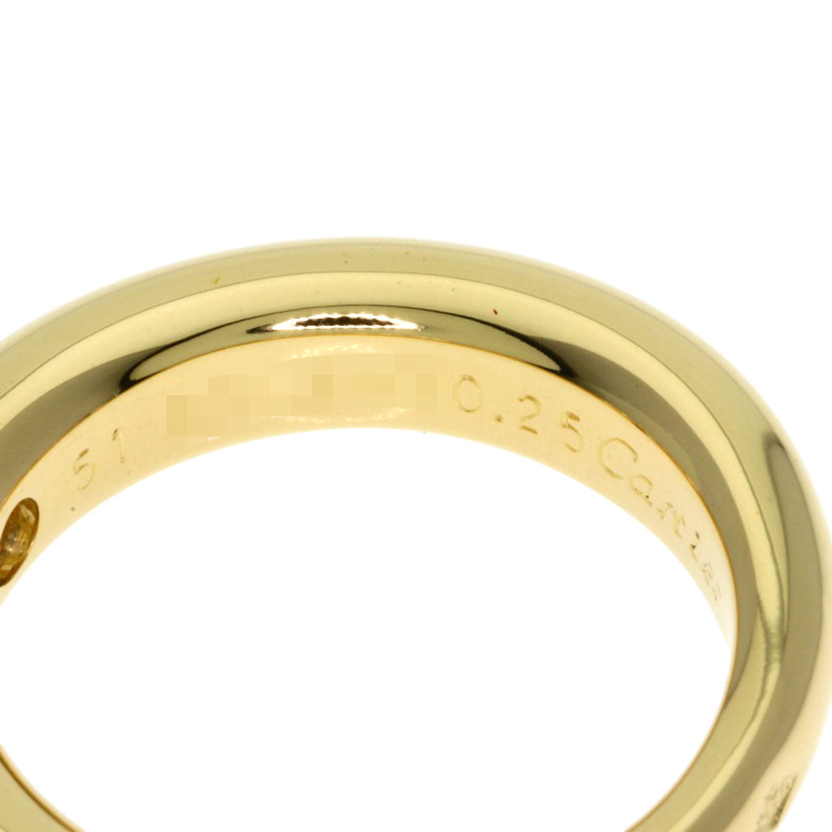 CARTIER Ellipse 1P Diamond #51 Ring K18 Yellow Gold Ladies [Used]