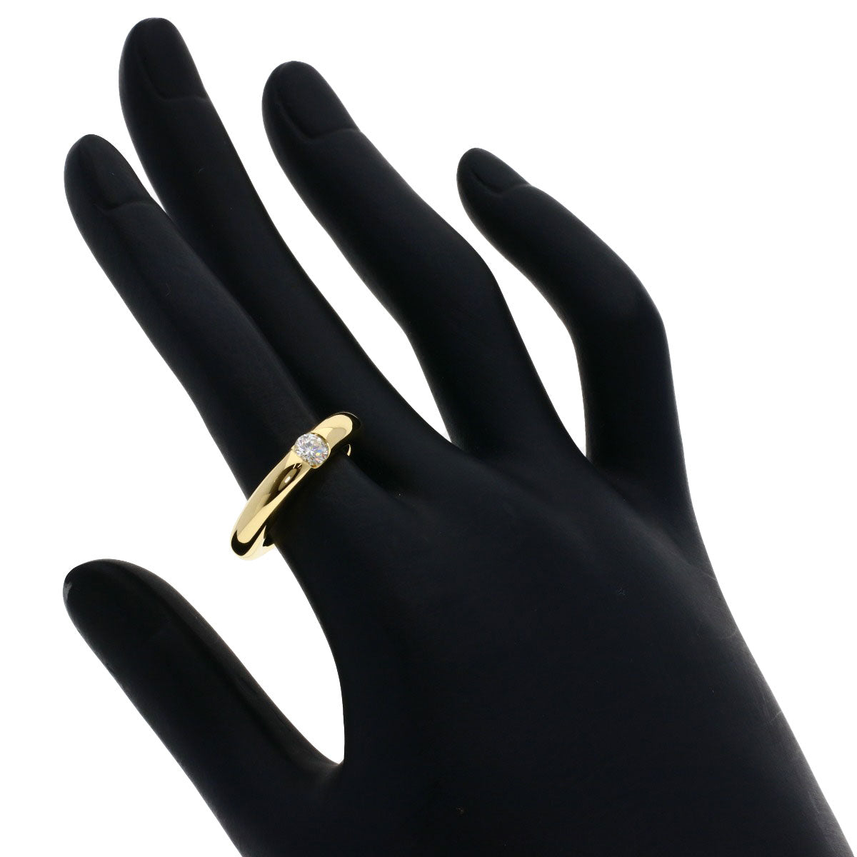 CARTIER Ellipse 1P Diamond #51 Ring K18 Yellow Gold Ladies [Used]