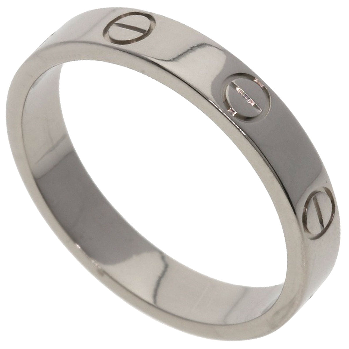 CARTIER Mini love ring #55 Ring K18 White Gold Ladies [Used]