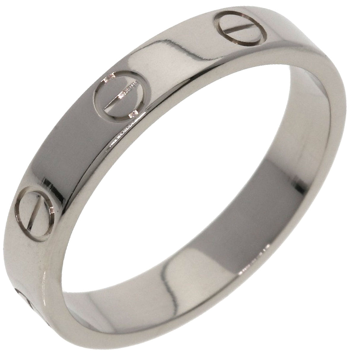CARTIER Mini love ring #55 Ring K18 White Gold Ladies [Used]