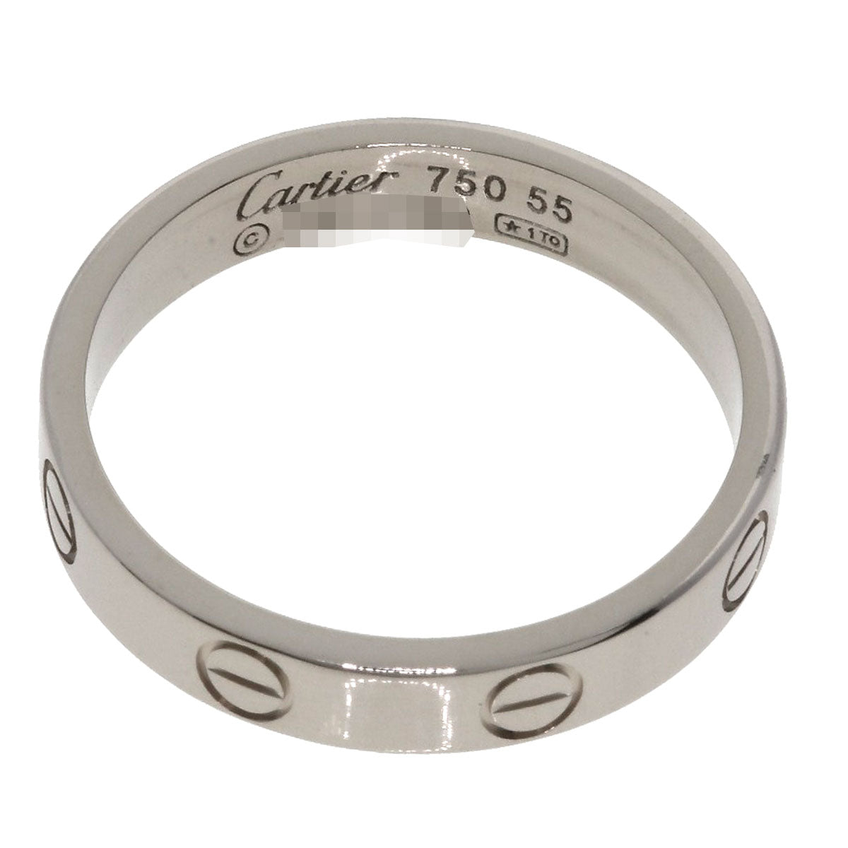 CARTIER Mini love ring #55 Ring K18 White Gold Ladies [Used]