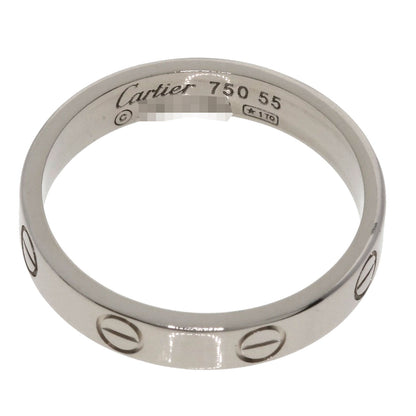 CARTIER Mini love ring #55 Ring K18 White Gold Ladies [Used]