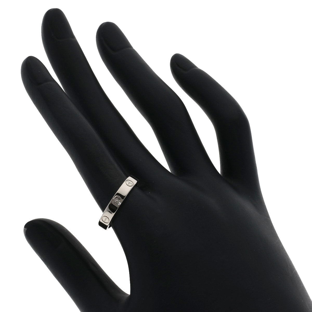 CARTIER Mini love ring #55 Ring K18 White Gold Ladies [Used]