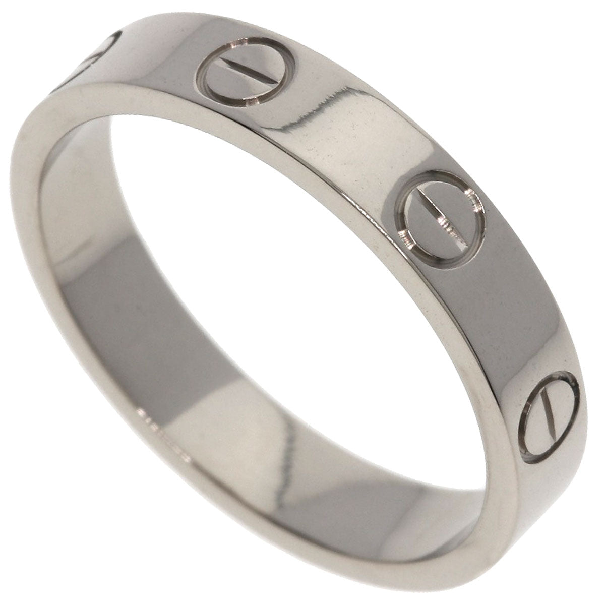 CARTIER Mini love ring #51 Ring K18 White Gold Ladies [Used]