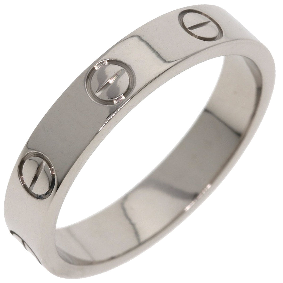 CARTIER Mini love ring #51 Ring K18 White Gold Ladies [Used]