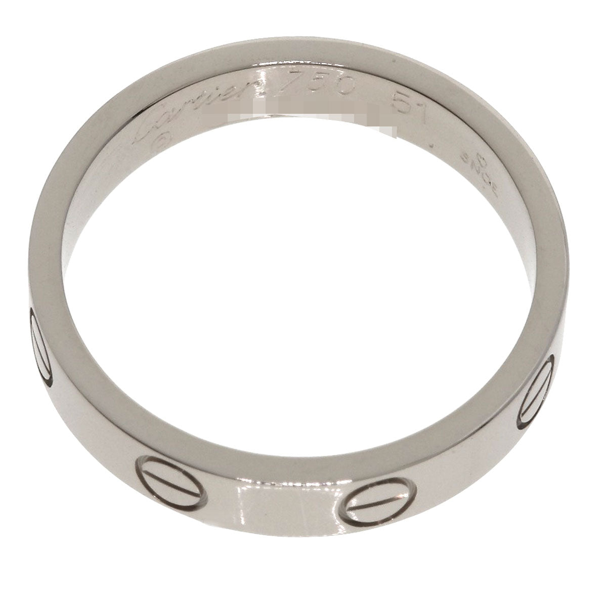 CARTIER Mini love ring #51 Ring K18 White Gold Ladies [Used]