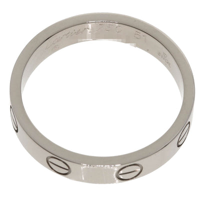 CARTIER Mini love ring #51 Ring K18 White Gold Ladies [Used]