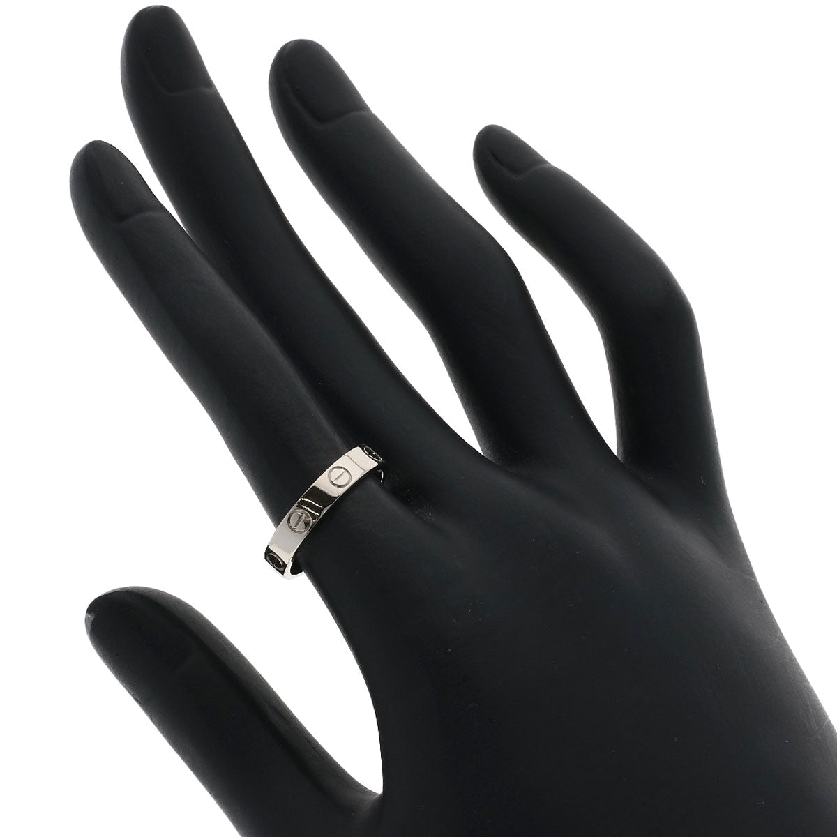 CARTIER Mini love ring #51 Ring K18 White Gold Ladies [Used]