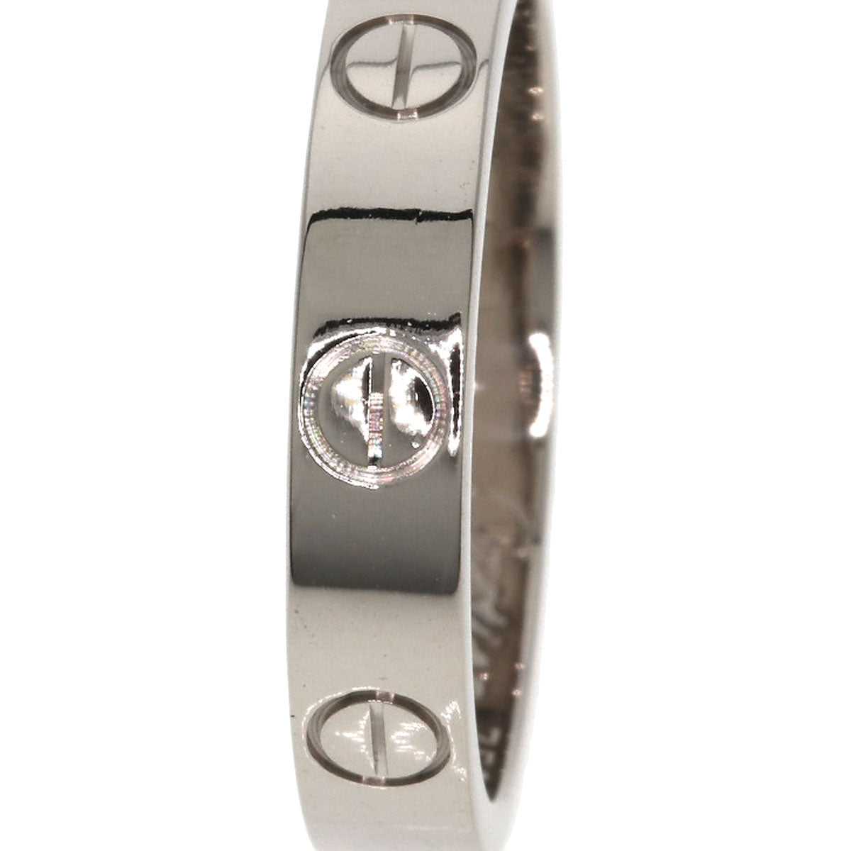 CARTIER Mini love ring #51 Ring K18 White Gold Ladies [Used]
