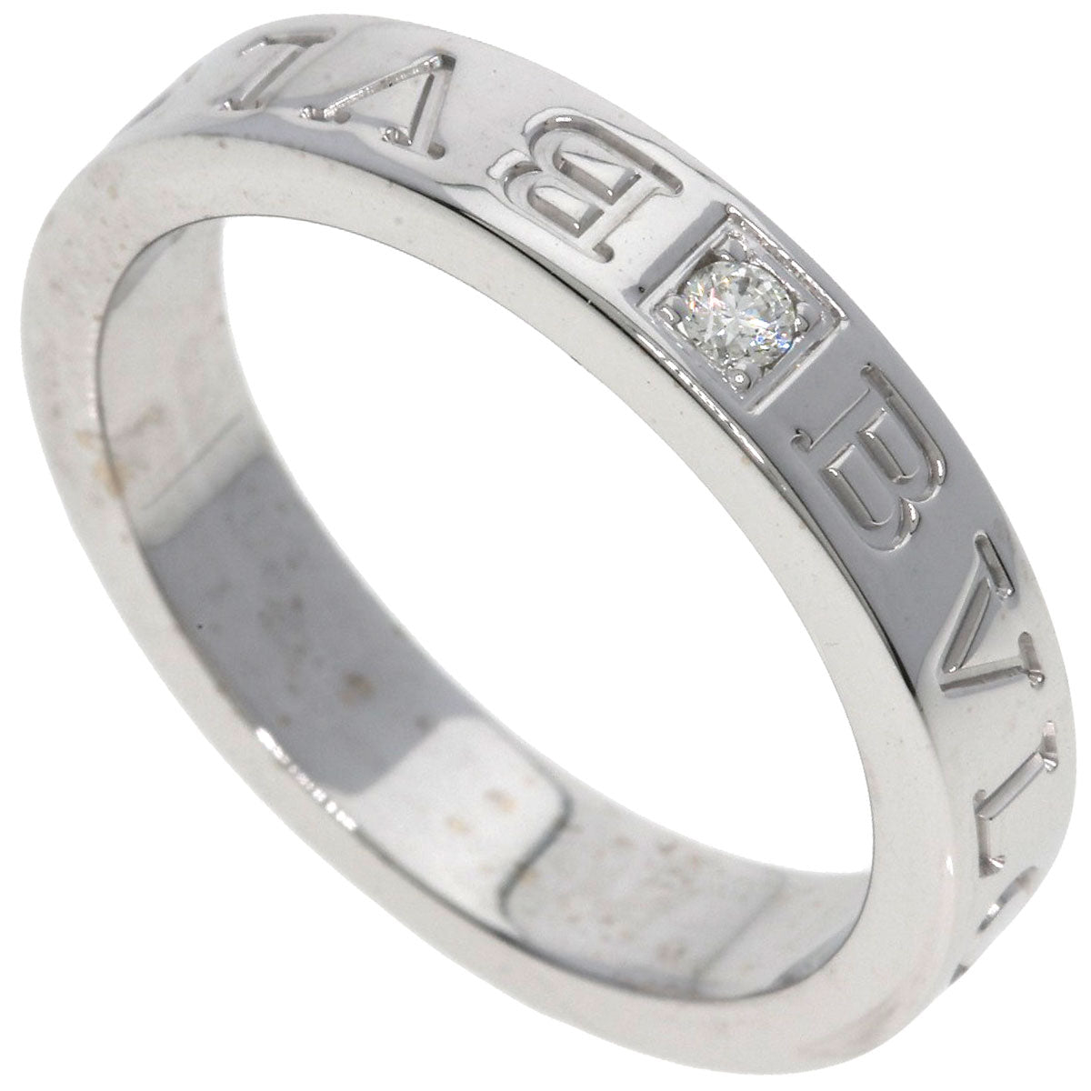 BVLGARI Double logo Diamond Ring K18 White Gold Ladies [Used]