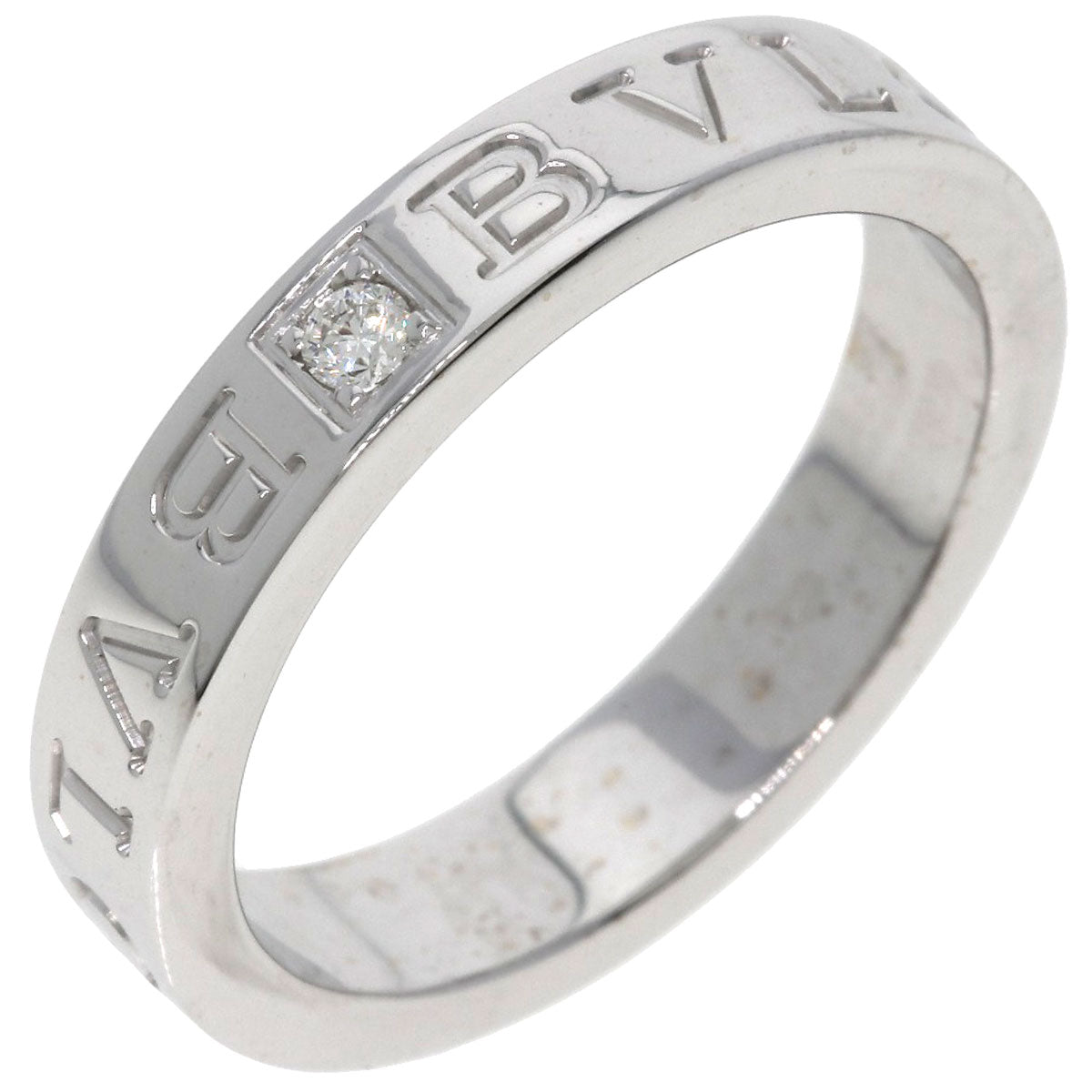 BVLGARI Double logo Diamond Ring K18 White Gold Ladies [Used]