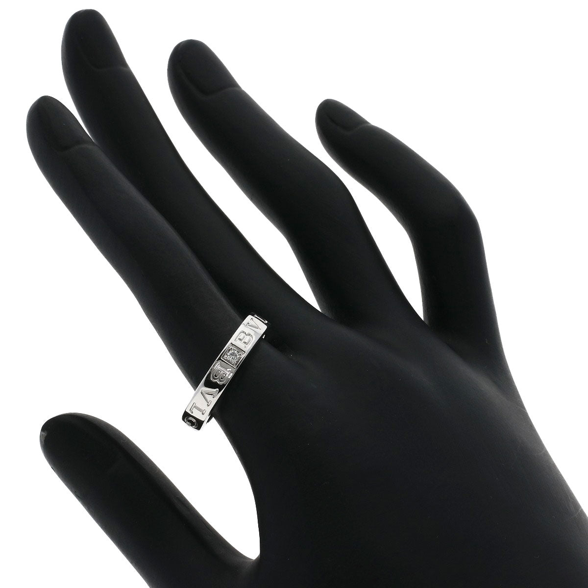 BVLGARI Double logo Diamond Ring K18 White Gold Ladies [Used]