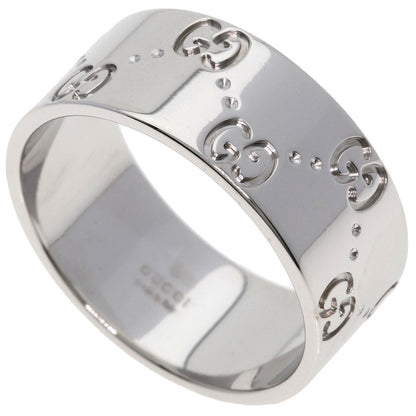 GUCCI Icon Wide #22 Ring K18 White Gold Ladies [Used]