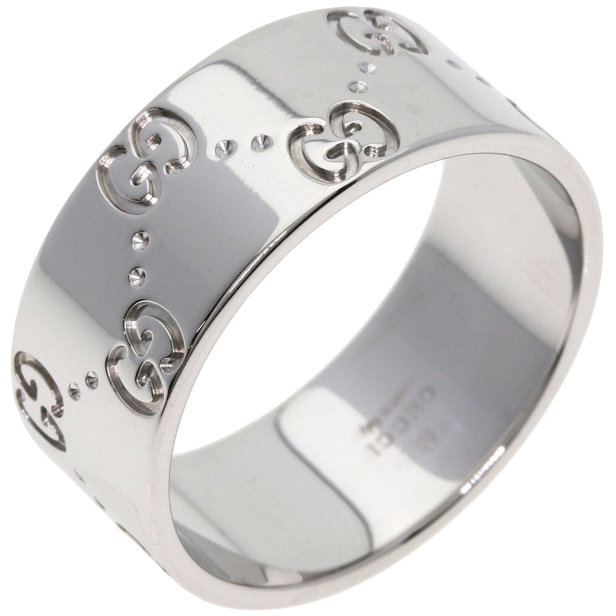 GUCCI Icon Wide #22 Ring K18 White Gold Ladies [Used]