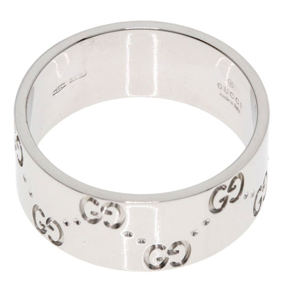 GUCCI Icon Wide #22 Ring K18 White Gold Ladies [Used]