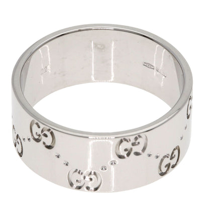 GUCCI Icon Wide #22 Ring K18 White Gold Ladies [Used]