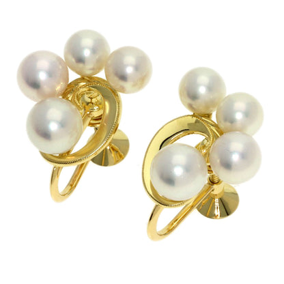 MIKIMOTO Pearl Pearl Earring K18 Yellow Gold Ladies [Used]