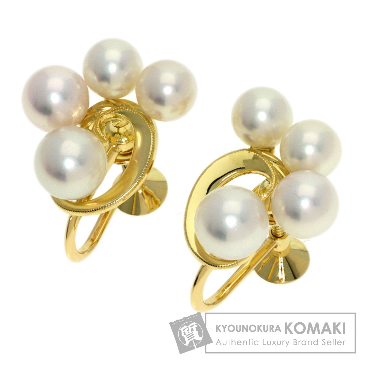 MIKIMOTO Pearl Pearl Earring K18 Yellow Gold Ladies [Used]