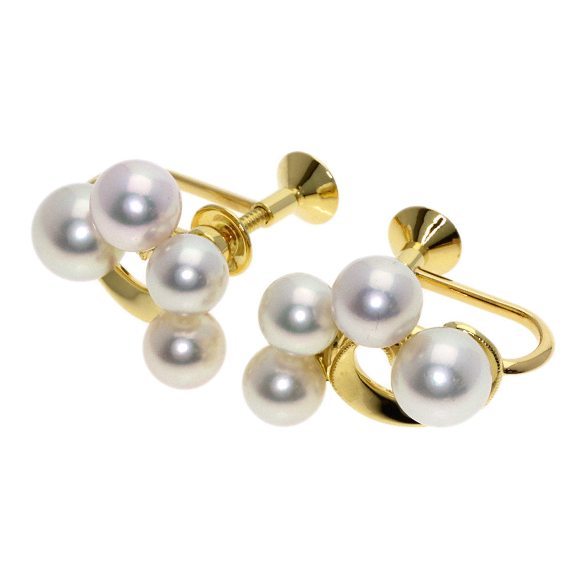 MIKIMOTO Pearl Pearl Earring K18 Yellow Gold Ladies [Used]