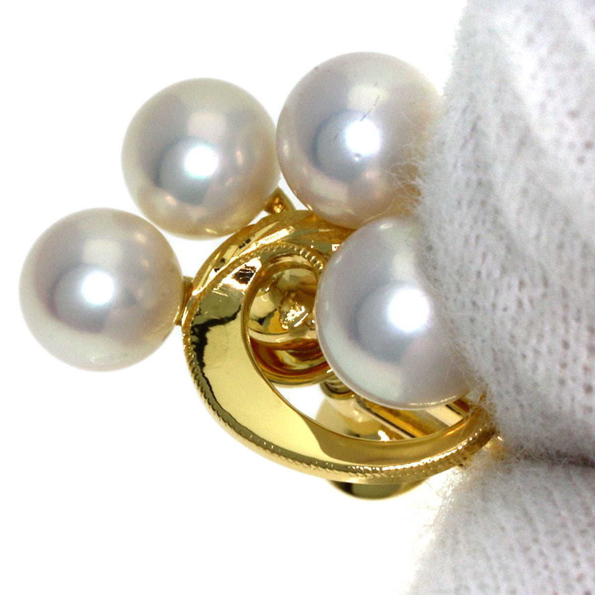 MIKIMOTO Pearl Pearl Earring K18 Yellow Gold Ladies [Used]