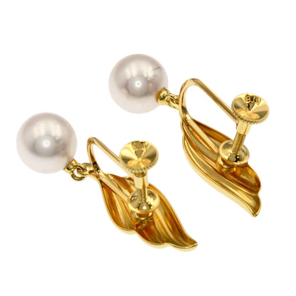 MIKIMOTO Pearl Pearl Earring K18 Yellow Gold Ladies [Used]