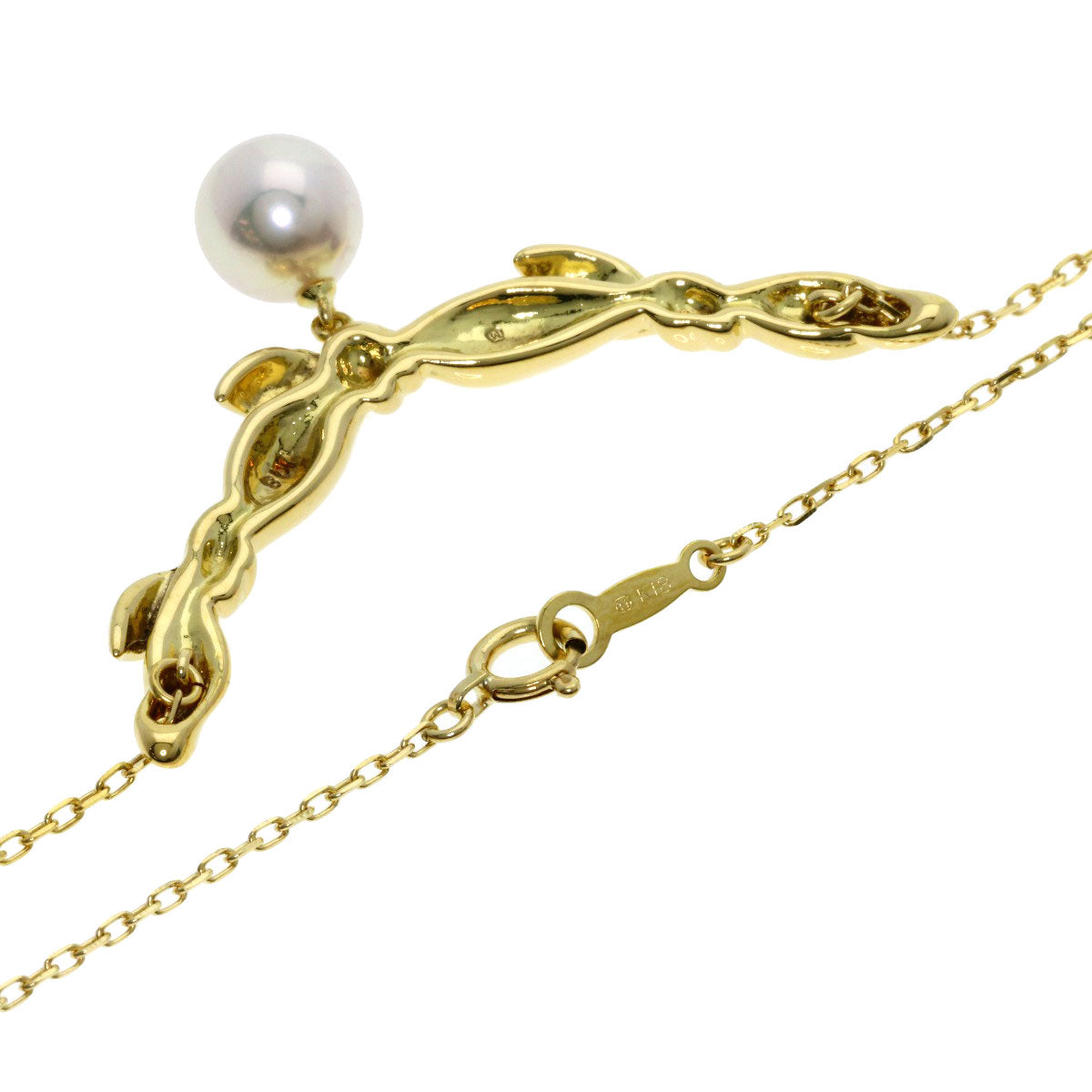 MIKIMOTO Pearl Pearl Necklace K18 Yellow Gold Ladies [Used]