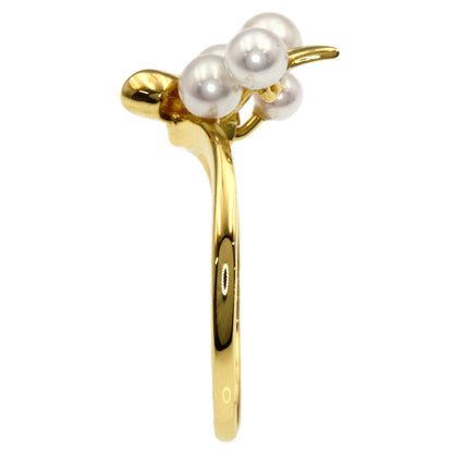 MIKIMOTO Mikimoto Ribbon Pearl Pearl Ring K18 Yellow Gold Ladies [Used]